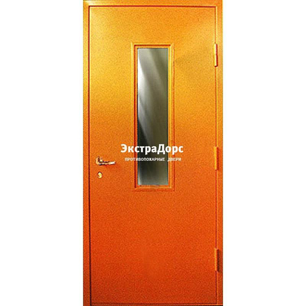 Противопожарная дверь анти-дым оранжевая со стеклом в Конаково  купить