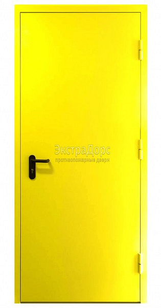 Противопожарная дверь EI 45 желтая дымогазонепроницаемая металлическая в Конаково  купить