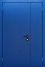 Дверь противопожарная в коридор синего цвета